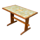 Brutalist kitchen/dining table in solid pine & ceramic (112x67 cm) 1