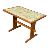 Brutalist kitchen/dining table in solid pine & ceramic (112x67 cm) 1