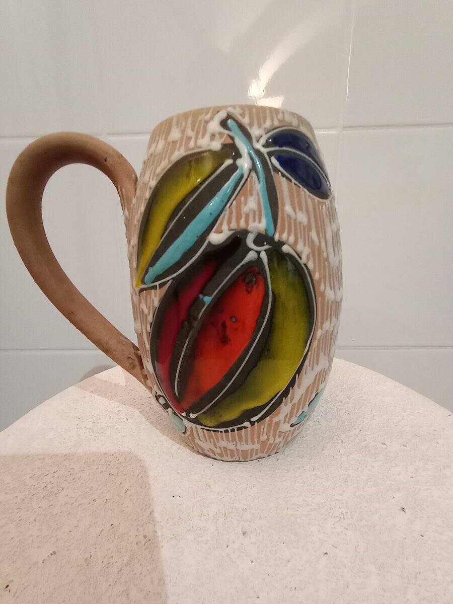 Luigi Santi vase with handle, 1970s