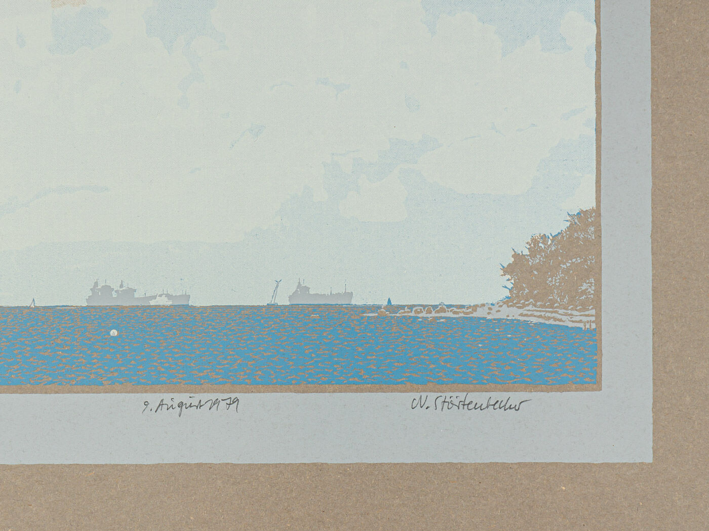 Geltringer Bucht, Serigraph in Colors on Paper, 67 x 67 cm