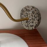 White opaline and terrazzo wall light