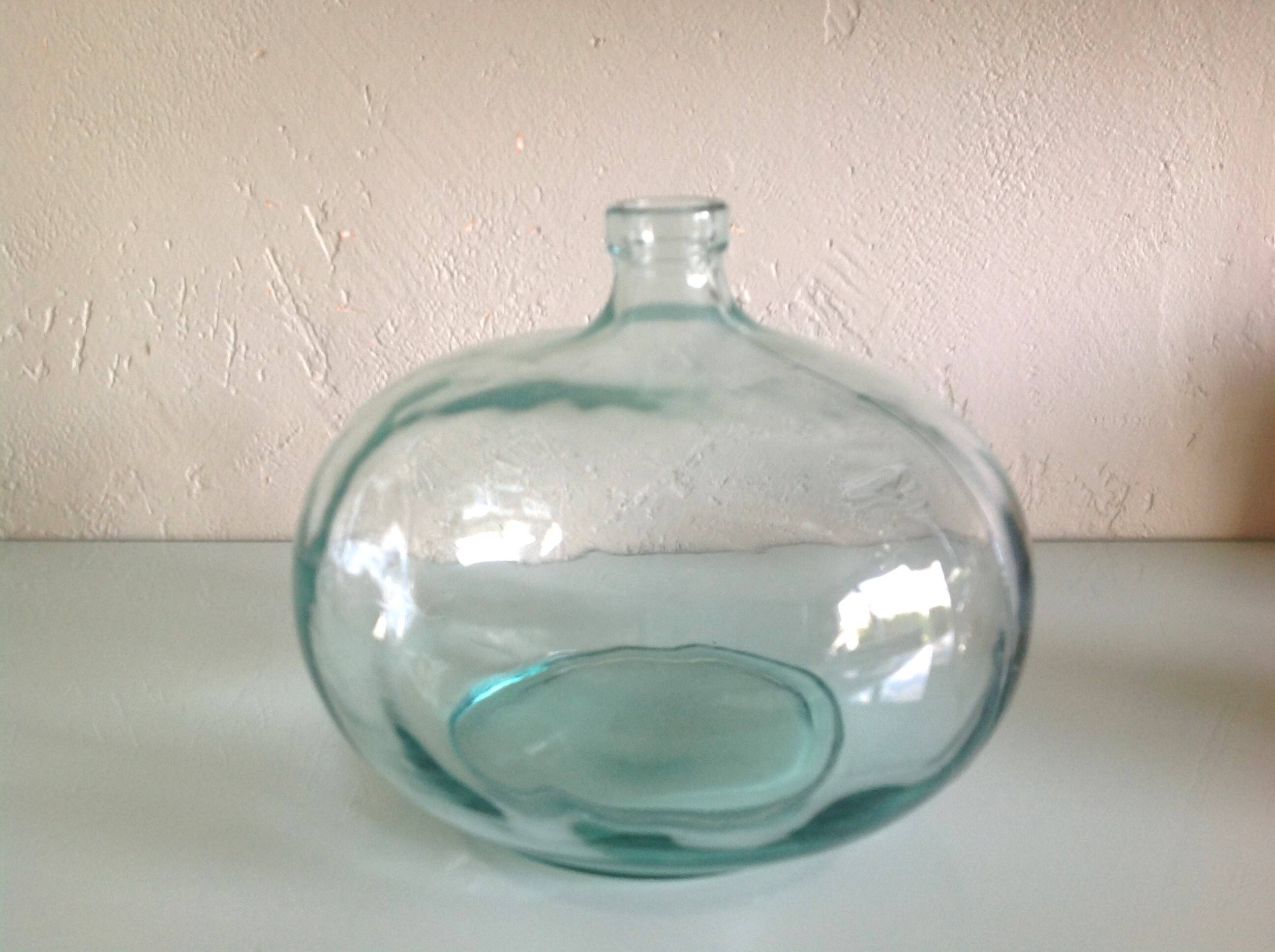 Glass soliflore ball vase / vintage 70s-80s