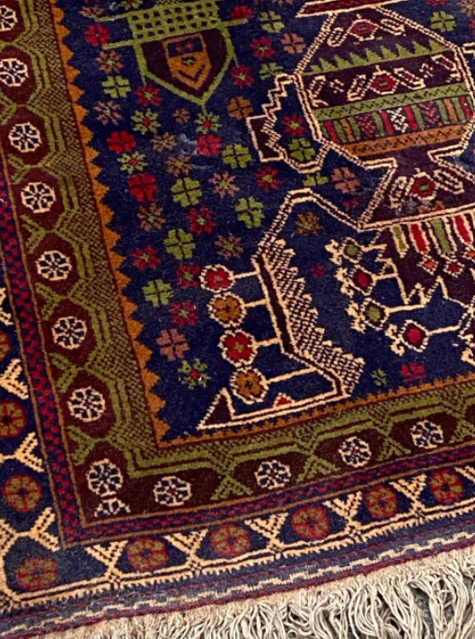Afghan carpet Baluch vintage 148x87cm