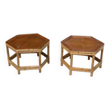 2 tables basses en bambou vintage