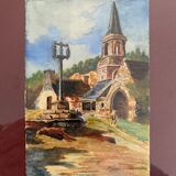 Aquarelle ancienne, chapelle du Pont Christ 1932