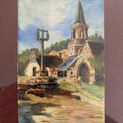 Old watercolor, Pont Christ chapel 1932