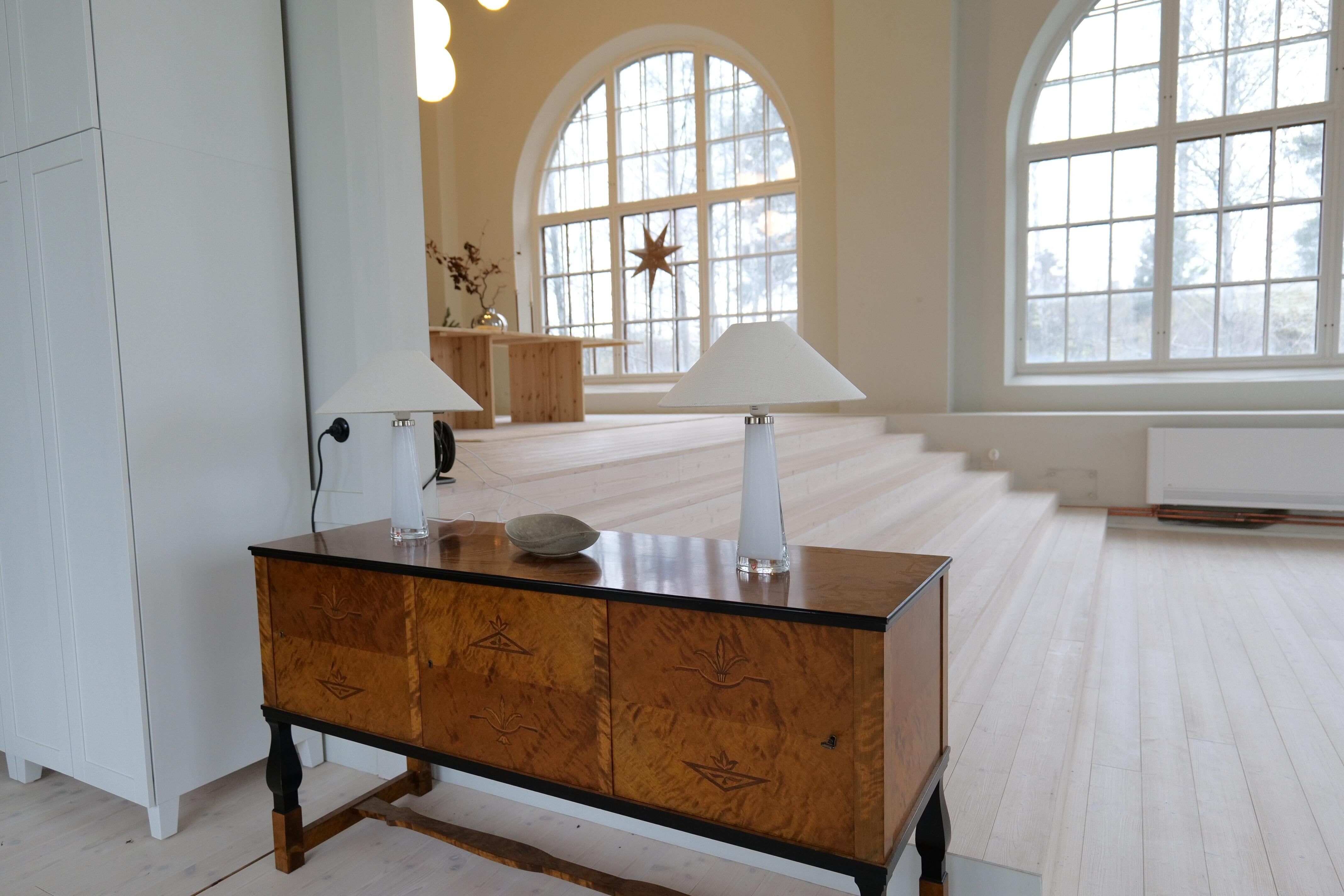 Mid-century table lamps by Carl Fagerlund for Orrefors Sweden RD, 1566