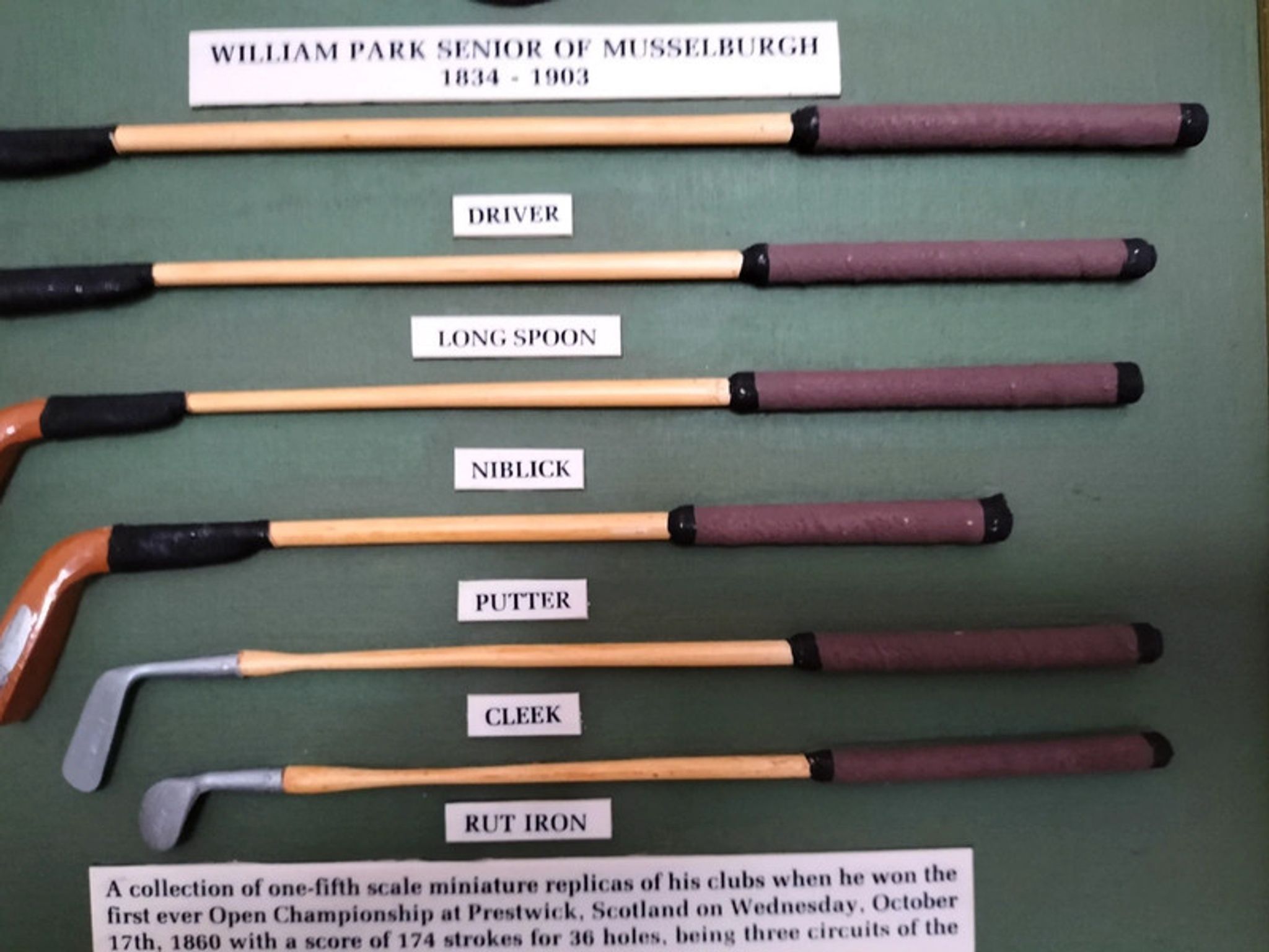 Vintage frame collection golf william park senior of musselburgh 1834- 1903