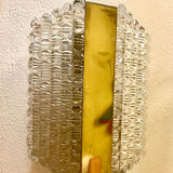 Kaiser Leuchten wall lamp ice glass 1970