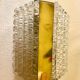 Kaiser Leuchten wall lamp ice glass 1970