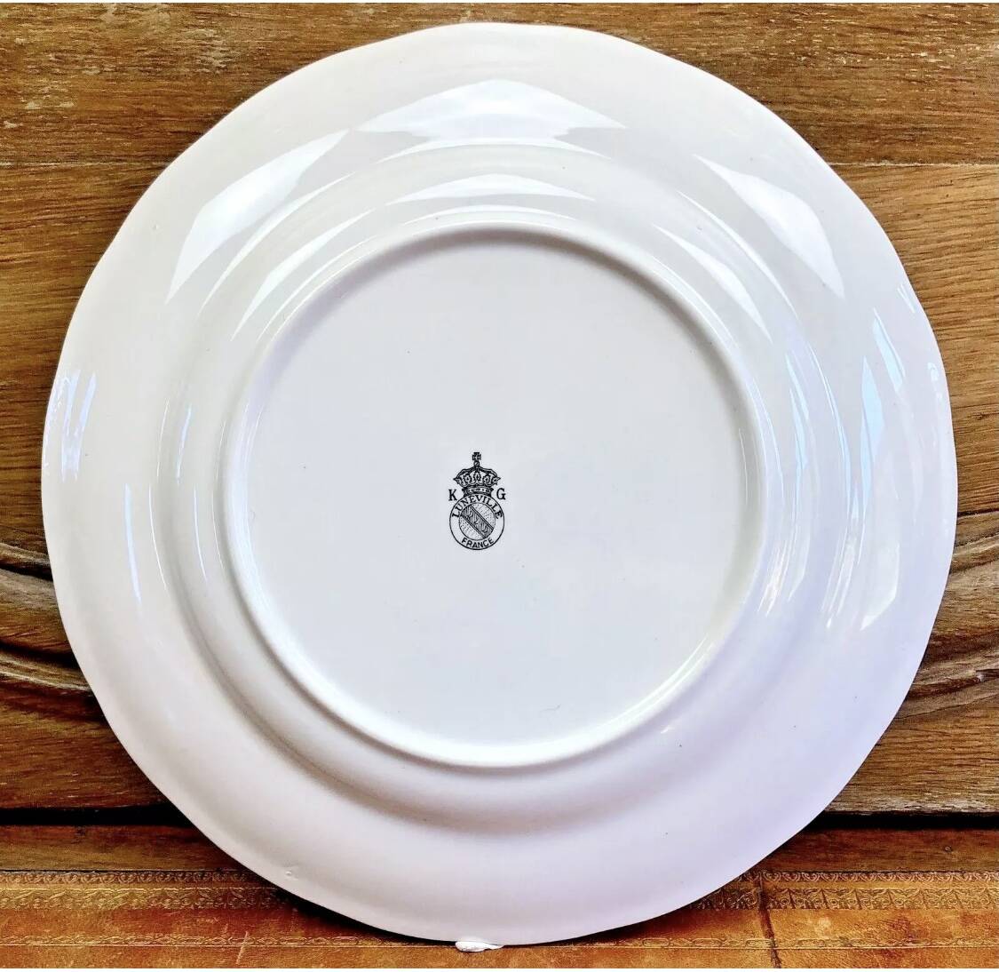 6 old Luneville flat plates, Réverbère model