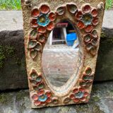 Ceramic mirror from the Roue Workshop in Vallauris, 1950