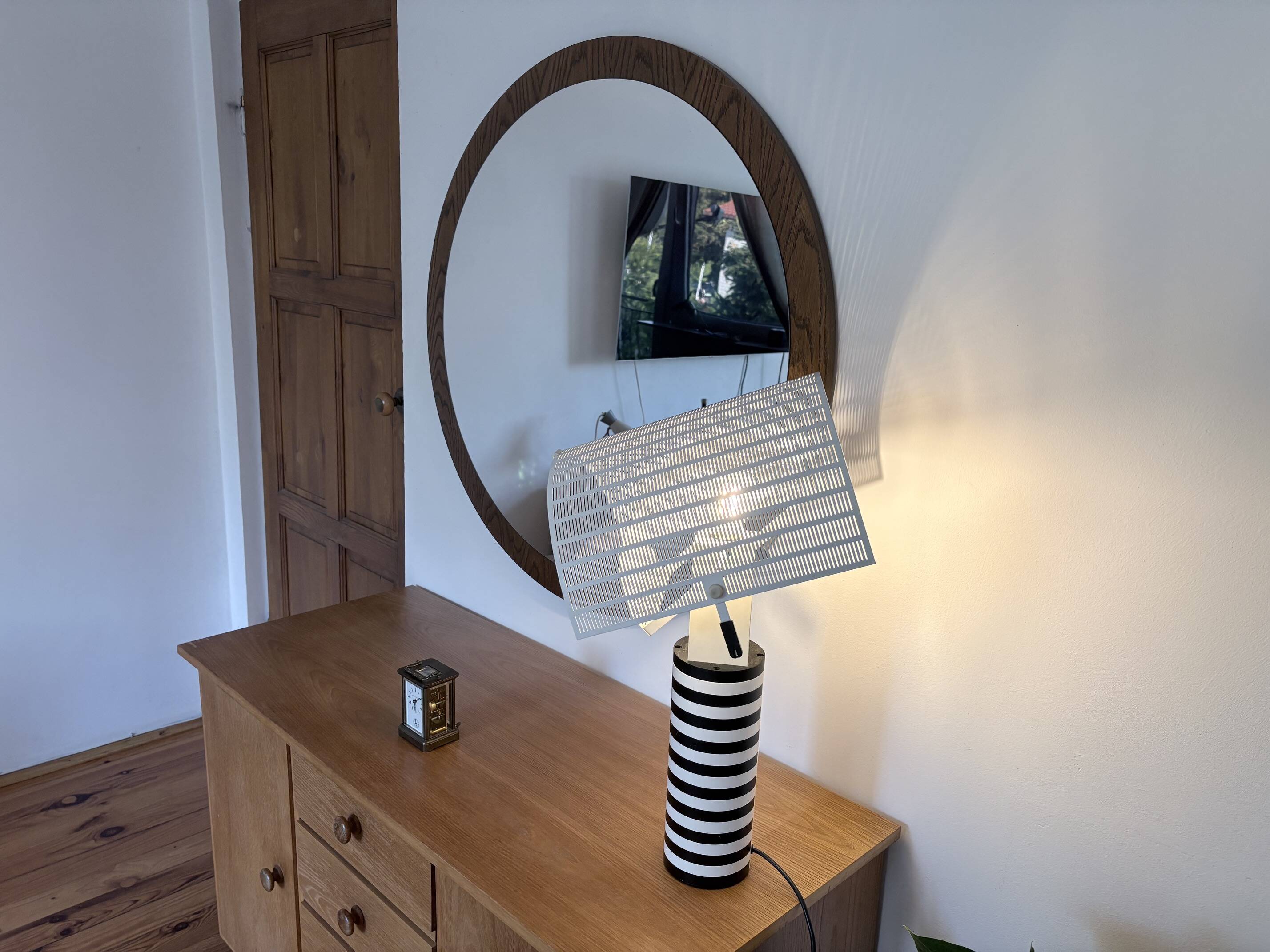 Miroir scandinave XL, 94 cm, années 1960