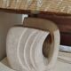 Brutalist lamp in carved stone by Albert Tormos.