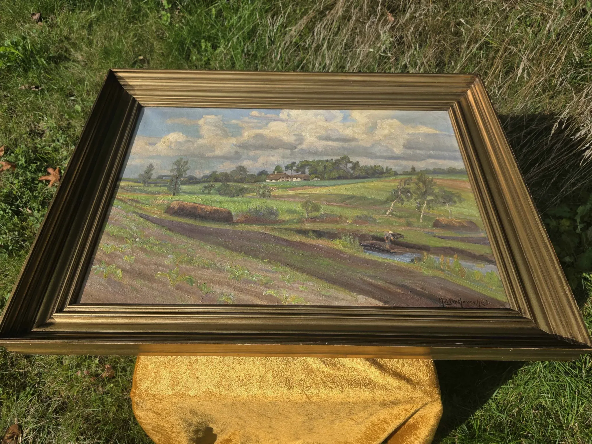 Vintage Impressionist Landscape Oil Painting by Holger Havrehed