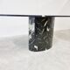 Vintage oval black marble dining table, 1970s