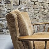 Pair of 50" Brutalist armchairs