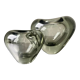 Set of 2 heart shaped Holmegaard crystal vases by Per Lutken