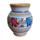 Enamelled ceramic vase with hand-painted décor