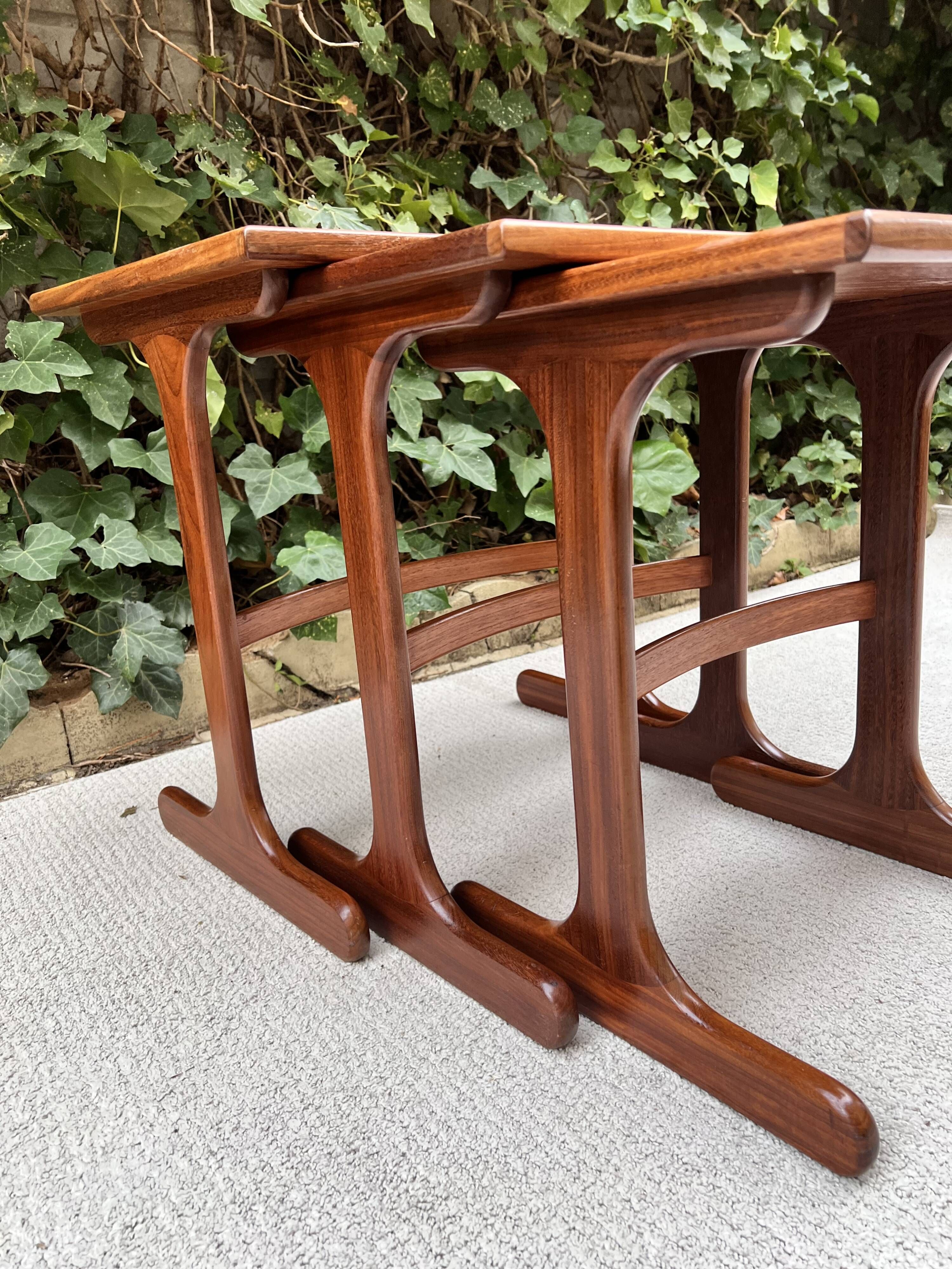 Vintage Scandinavian teak nesting tables by "Victor B Wilkins"