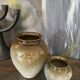 Set de 2 vases grès émaillé signé vintage