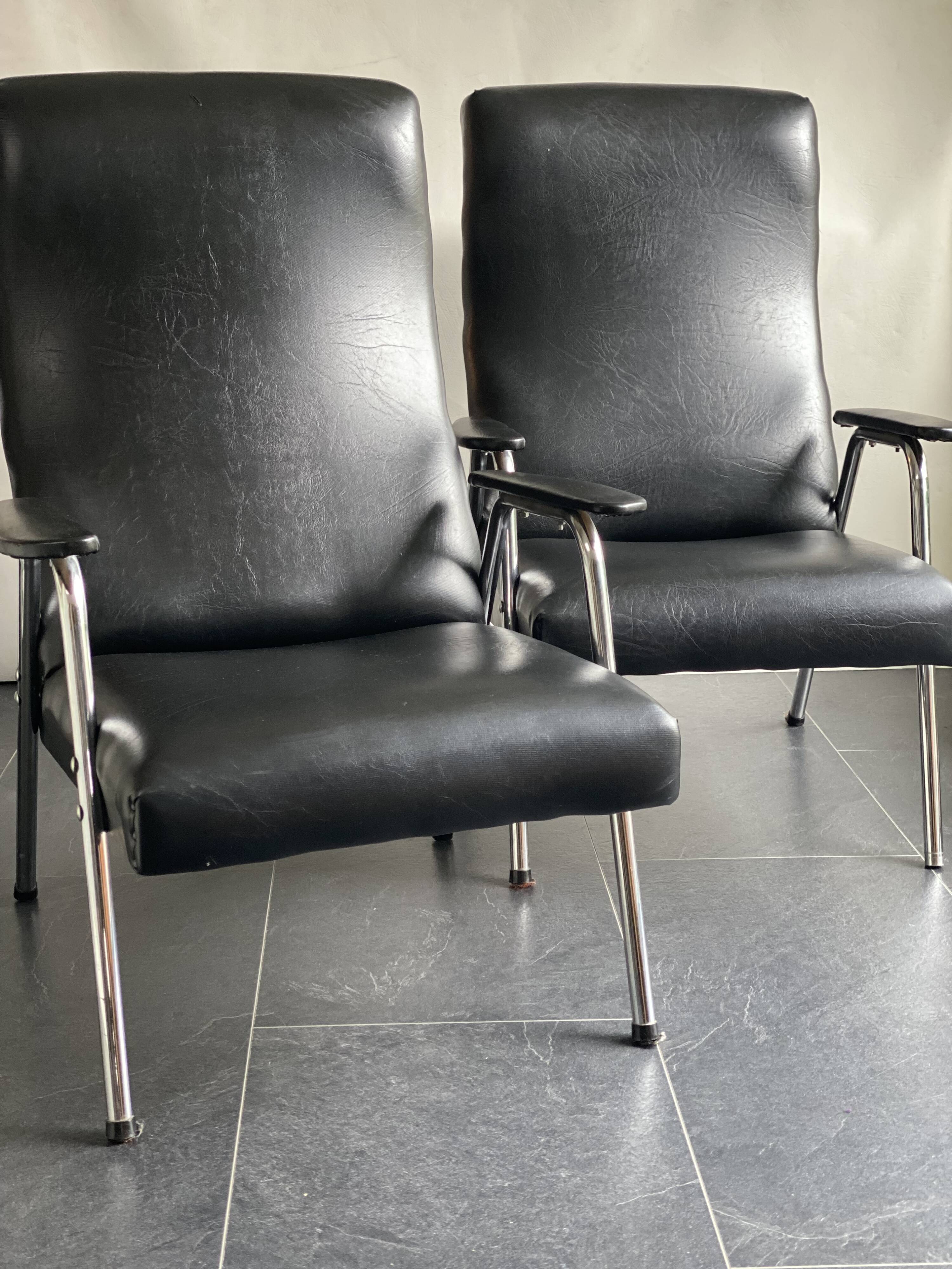 Pair of Bauhaus Style Arm Chairs