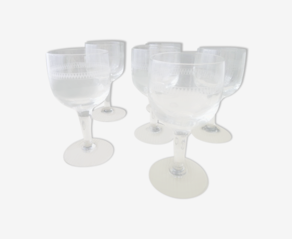 Set de 6 anciens verres à vin forme ballon