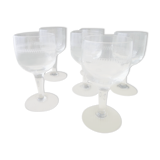 Set of 6 old balloon-shaped wine glasses