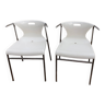 Paire de fauteuils  desing chrome et résine