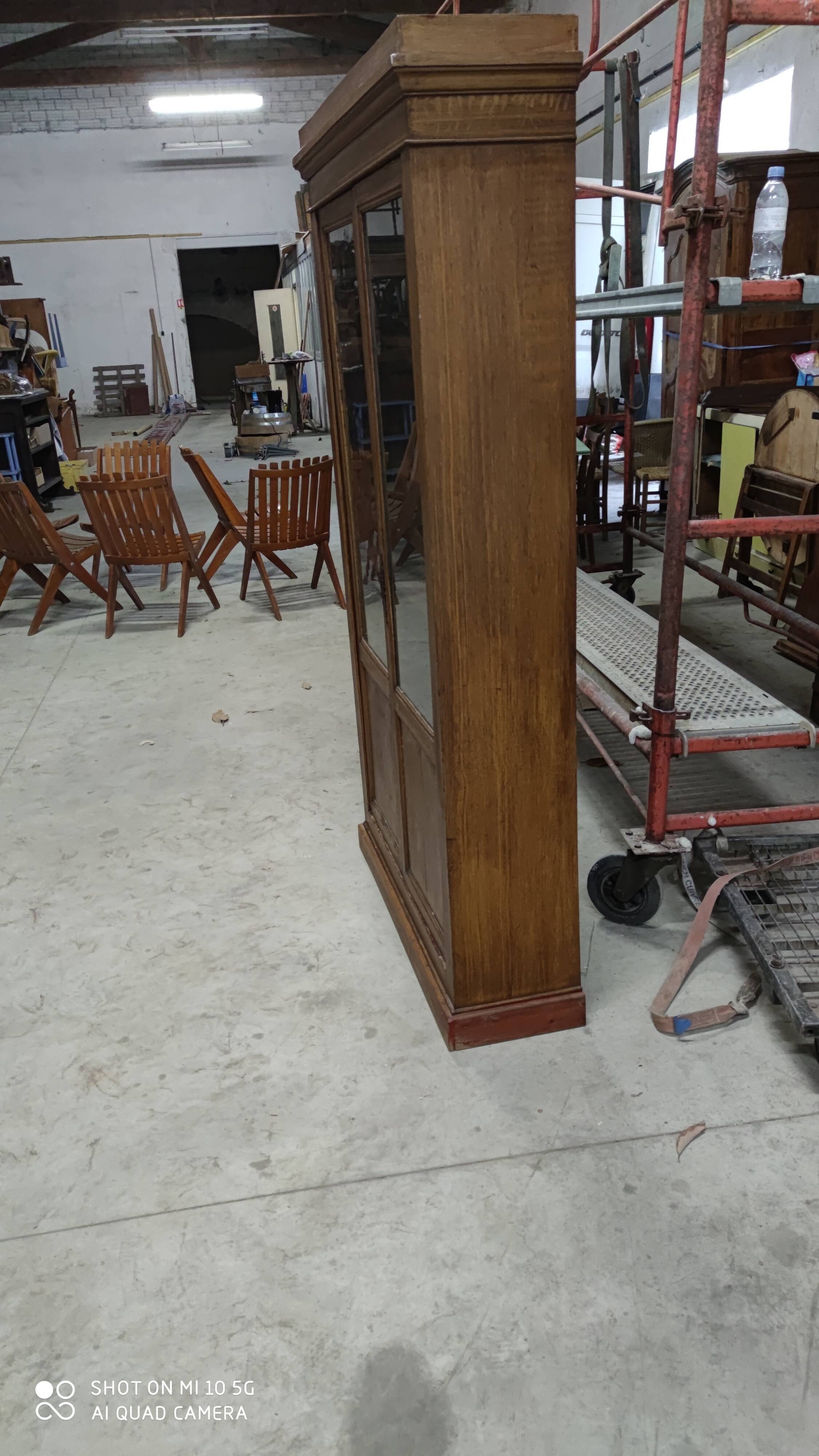 Trompe l'oeil painted library in the style of oak, circa 1870