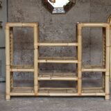 Spectacular vintage bamboo shelf