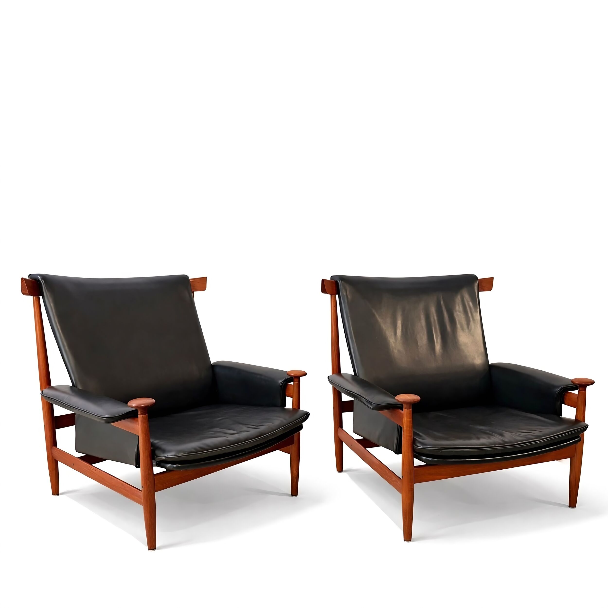 Bwana armchair in teak and leather by France and Son by Finn Juhl