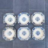 6 Terre de Fer Gien Ibis plates