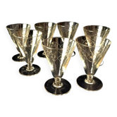Suite de 7 verres a vin rouge en verre des annees 1930 1940 art de la table