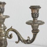 3-spoke candlestick in silver metal