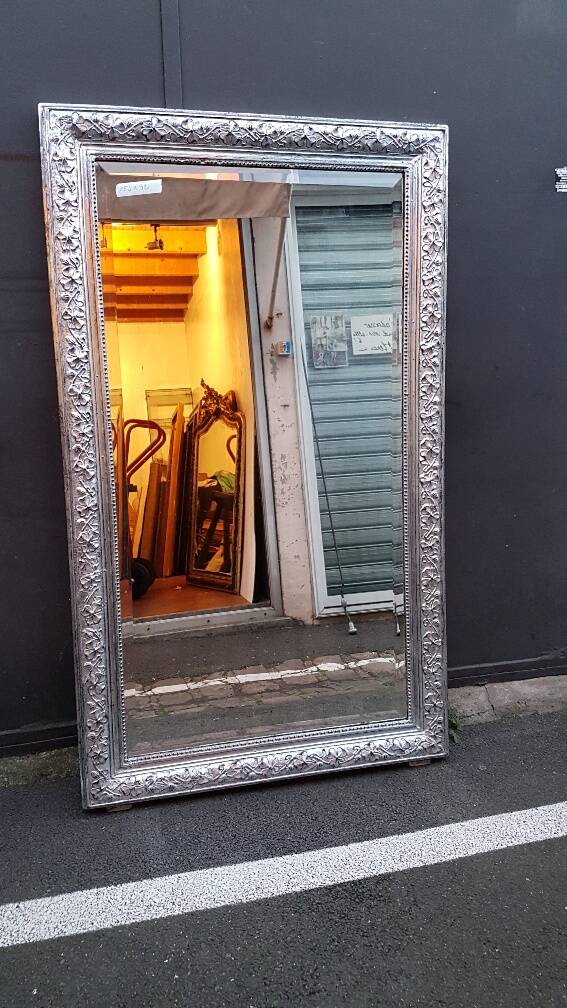 Large silver mirror Napoleon III