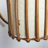 Rattan and bamboo wall lamp XL