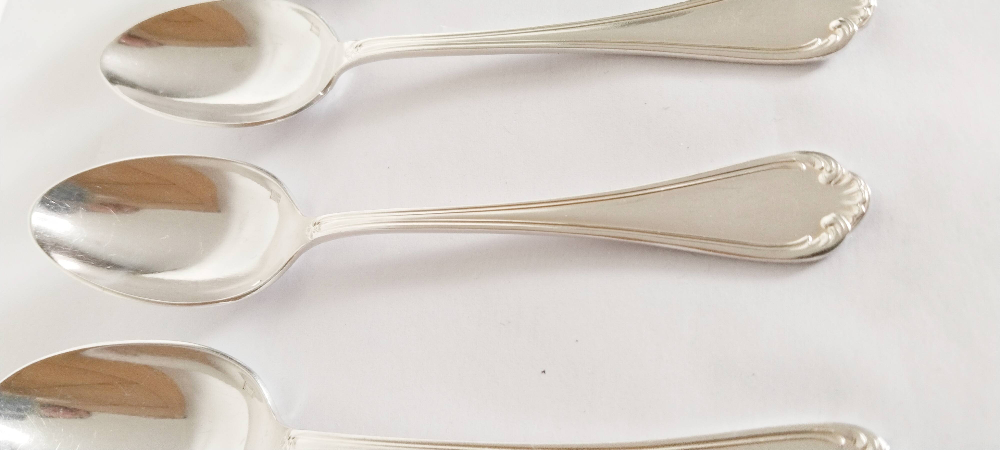 Dessert spoons, silver teaspoons, Félix Frères 18G