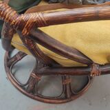 Swivel rattan armchair