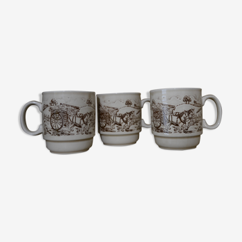 Lot de 3 tasses England coloroll