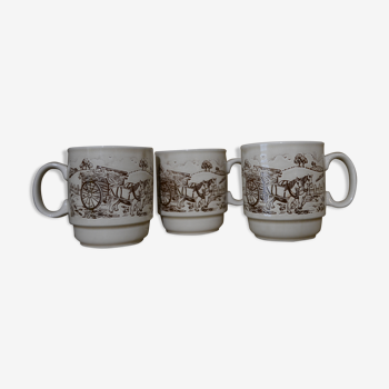 Set of 3 cups England coloroll