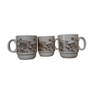 Set of 3 cups England coloroll