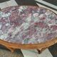 Old Louis XVI style pedestal table with marble top
