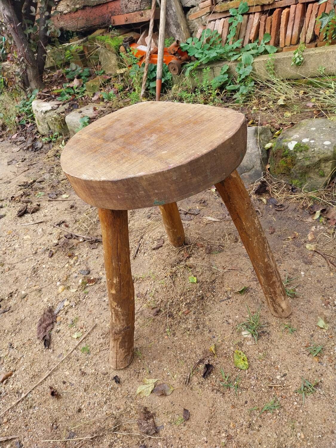 Wooden farm stool