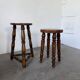 Pair of antique stools with turned legs.