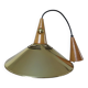 Scandinavian teak and gold metal pendant light from the 70s