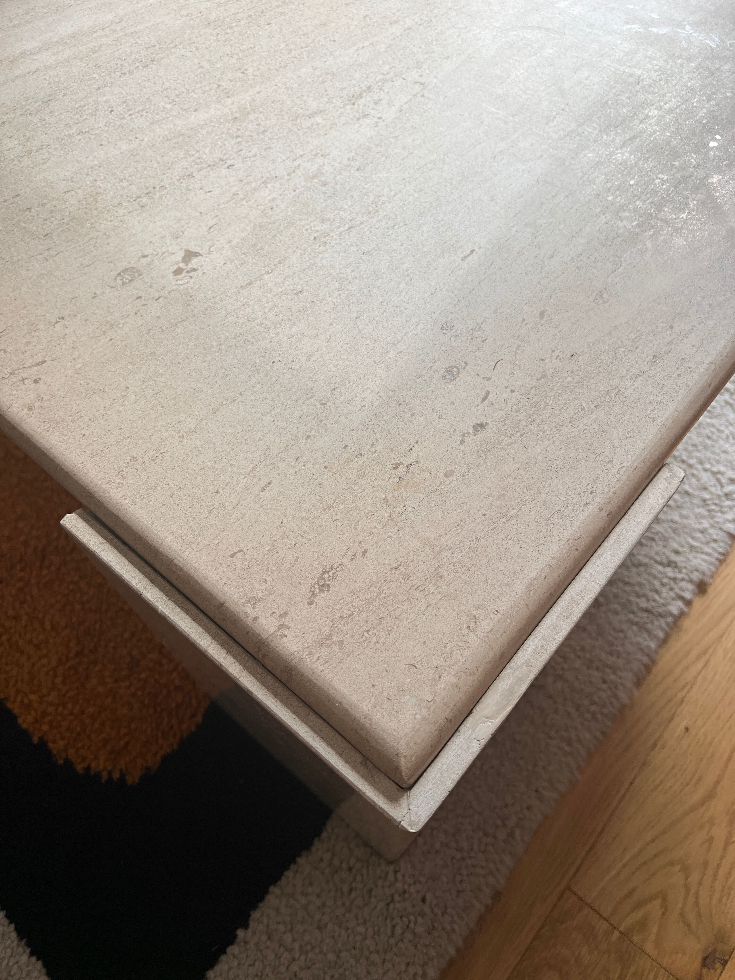Travertine coffee table