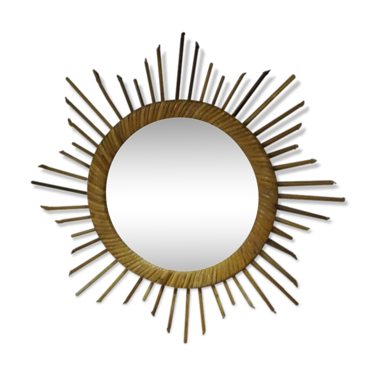 Miroir soleil en rotin 46 x 46 cm