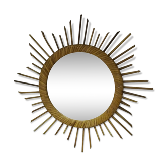 Miroir soleil en rotin 46 x 46 cm