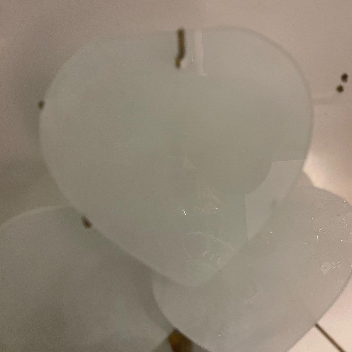 Heart Shaped Glass Sconces, 1980s, Set of 2